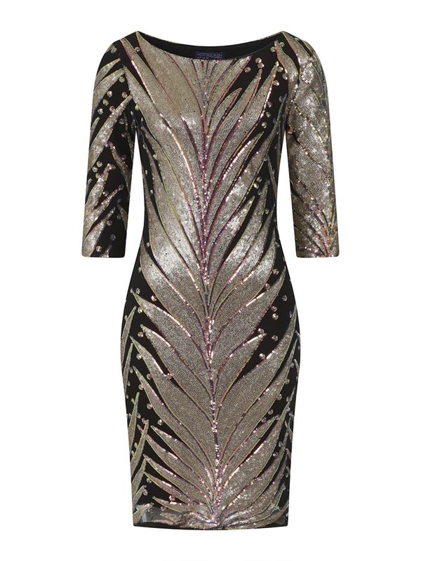 HotSquash HotSquash Рокля за коктейл  злато / бледорозово / черно