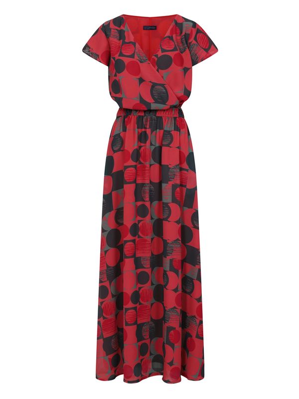 HotSquash HotSquash Вечерна рокля  нощно синьо / камък / корал / огнено червено