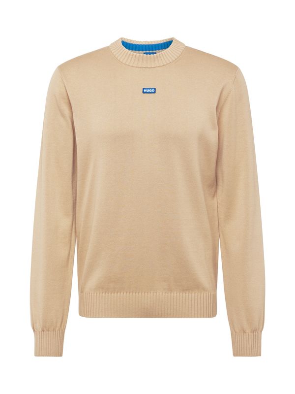 HUGO Blue HUGO Blue Пуловер 'San Cosmo'  бежово / синьо / бяло