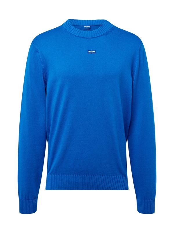 HUGO Blue HUGO Blue Пуловер 'San Cosmo'  светлосиньо / мръсно бяло