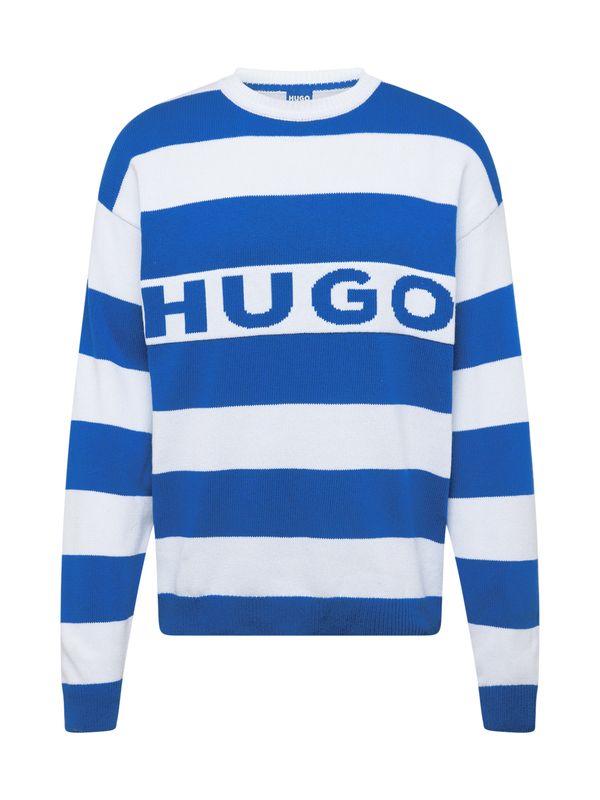 HUGO Blue HUGO Blue Пуловер 'Sobueh'  нейви синьо / бяло