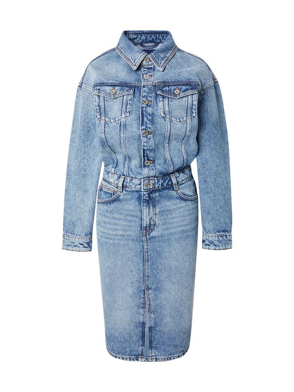 HUGO Blue HUGO Blue Рокля тип риза 'Galesi_B'  син деним