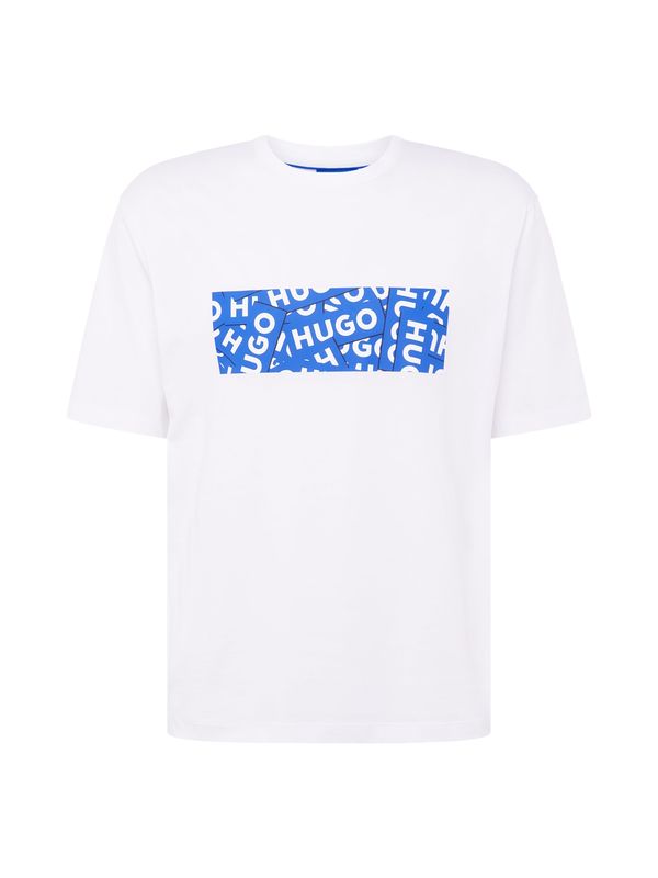 HUGO Blue HUGO Blue Тениска 'Nalayo'  небесносиньо / бяло