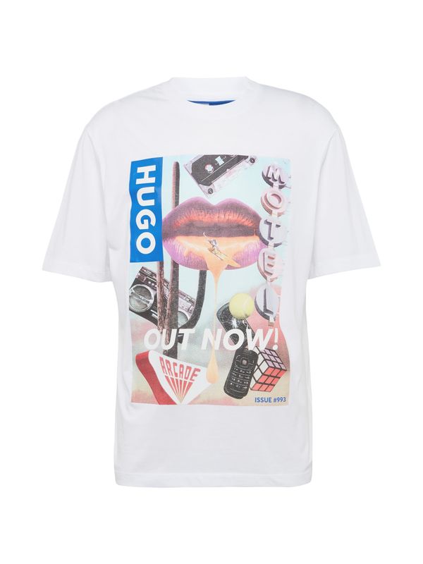 HUGO Blue HUGO Blue Тениска 'Narcado'  пъстро / бяло