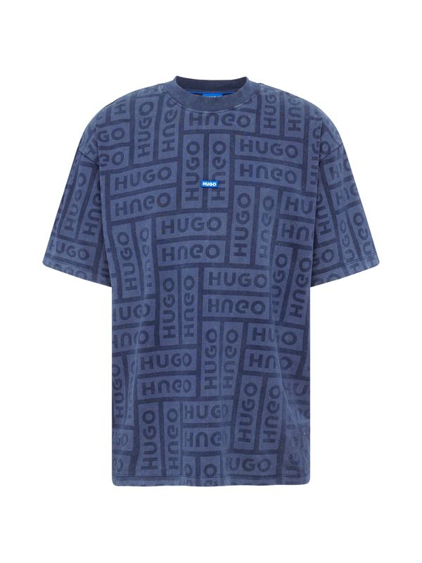 HUGO Blue HUGO Blue Тениска 'Nidane'  нейви синьо / аквамарин / тъмносиньо