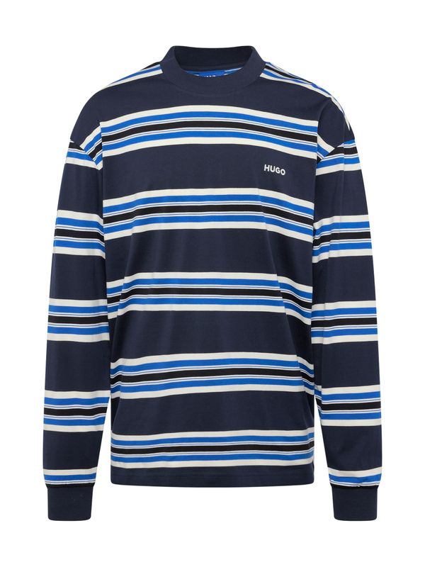 HUGO Blue HUGO Blue Тениска 'Nirloni'  нейви синьо / небесносиньо / бяло