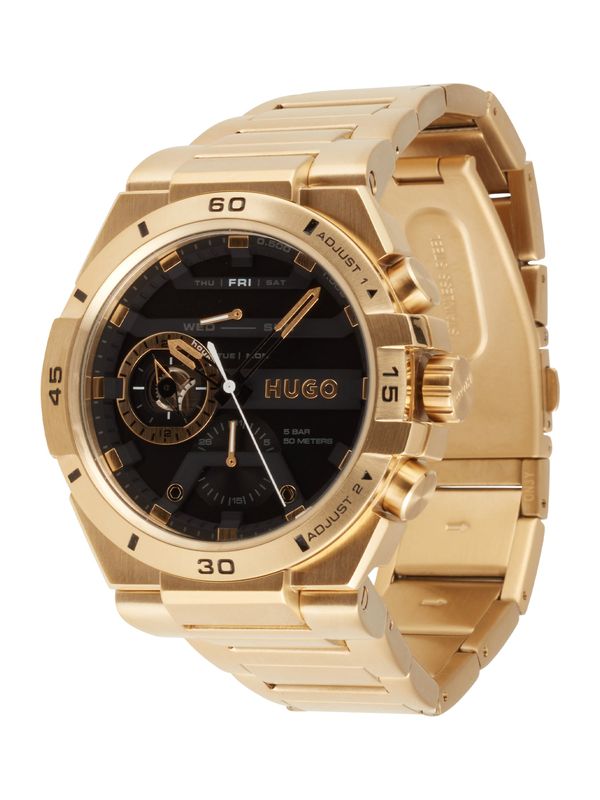 HUGO Red HUGO Red Аналогов часовник 'Wild'  злато / черно