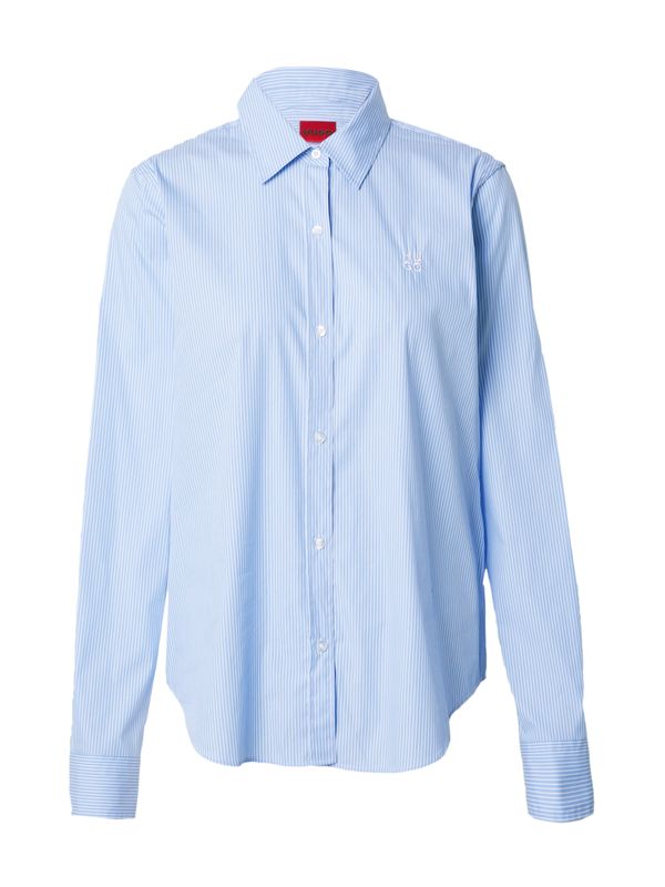 HUGO Red HUGO Red Блуза 'The Essential'  светлосиньо / бяло