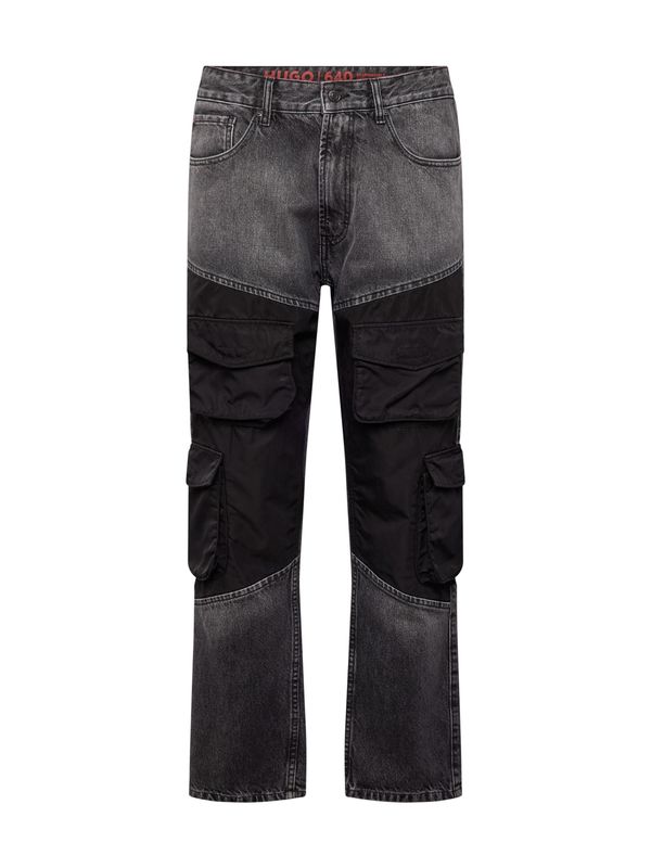 HUGO Red HUGO Red Карго дънки  сив деним / черно