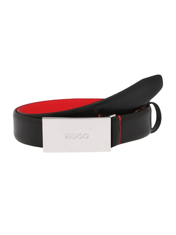 HUGO Red HUGO Red Колан 'Baldwin'  черно / сребърно