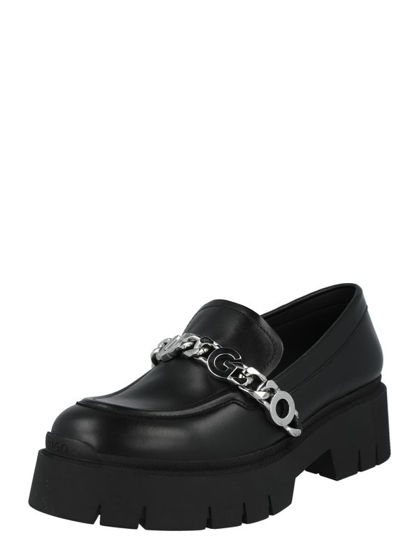 HUGO Red HUGO Red Пантофи 'Kris'  черно / сребърно