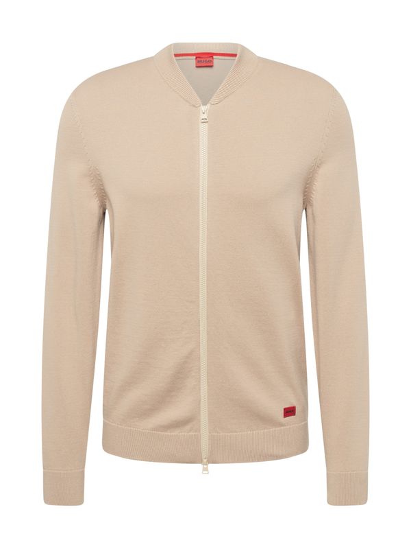 HUGO Red HUGO Red Плетена жилетка 'San Jaque'  телесен цвят / червено / черно
