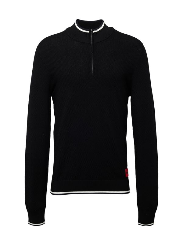 HUGO Red HUGO Red Пуловер 'Saikk'  ярко червено / черно / бяло