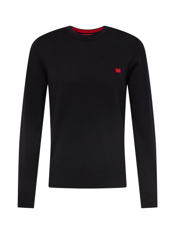 HUGO Red HUGO Red Пуловер 'San Cassius'  червено / черно