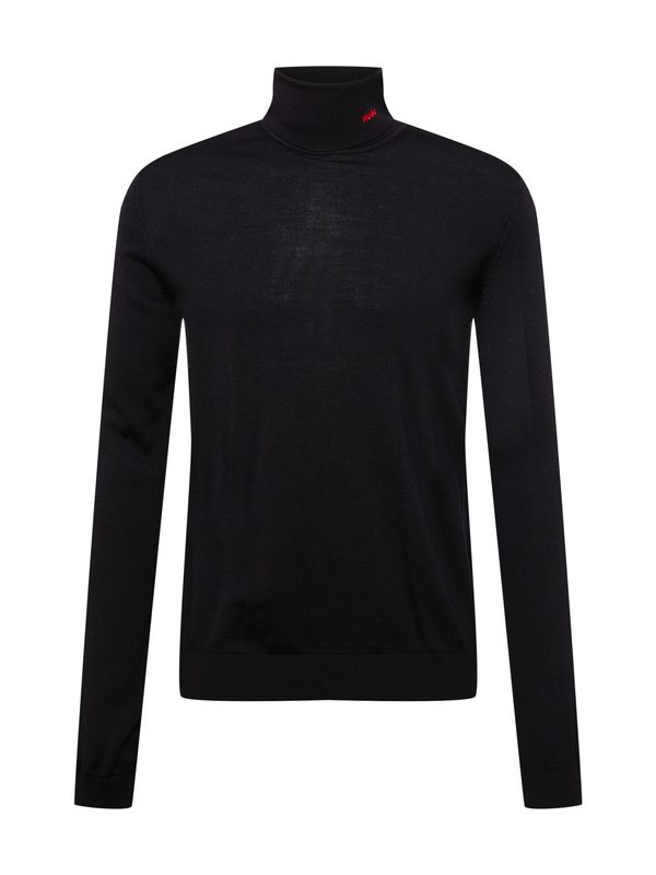 HUGO Red HUGO Red Пуловер 'San Thomas'  червено / черно