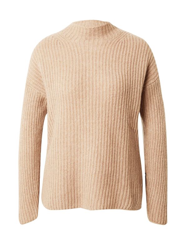 HUGO Red HUGO Red Пуловер 'Sandrickyn'  светлокафяво / черно / бяло