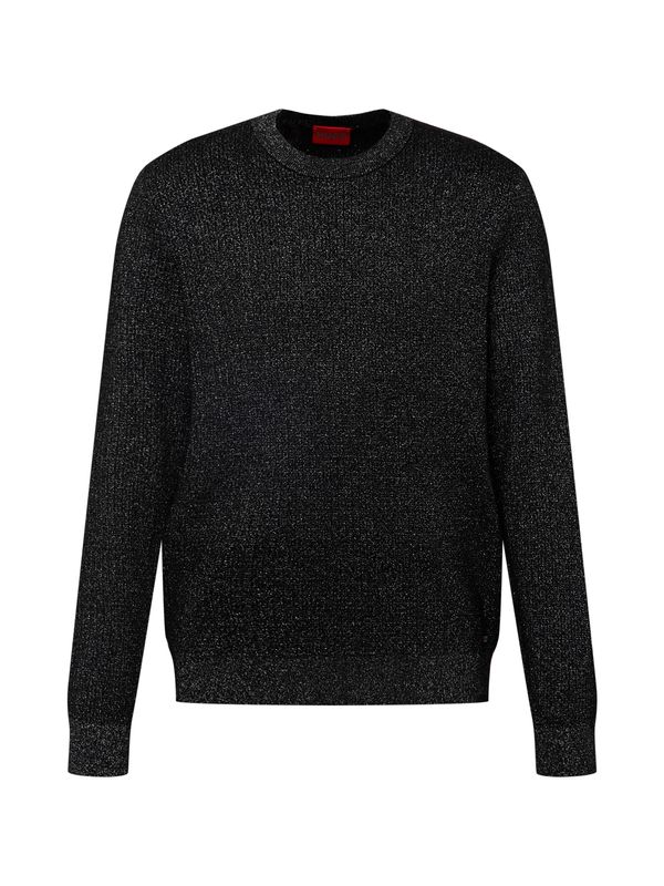 HUGO Red HUGO Red Пуловер 'Schiq'  черно / сребърно