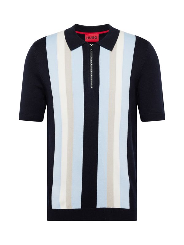 HUGO Red HUGO Red Пуловер 'Sholpon'  екрю / цвят "пясък" / нейви синьо / светлосиньо