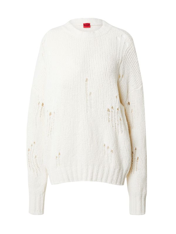 HUGO Red HUGO Red Пуловер 'Sladder'  бяло