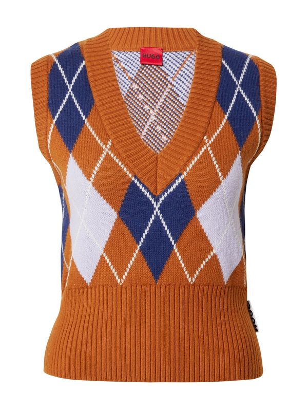 HUGO Red HUGO Red Пуловер 'Sleppy'  нейви синьо / карамел / бяло