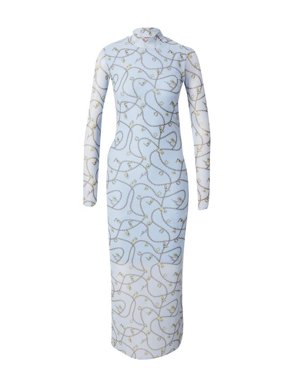 HUGO Red HUGO Red Рокля 'Nasuse_2'  гълъбово синьо / графитено сиво / пастелно зелено