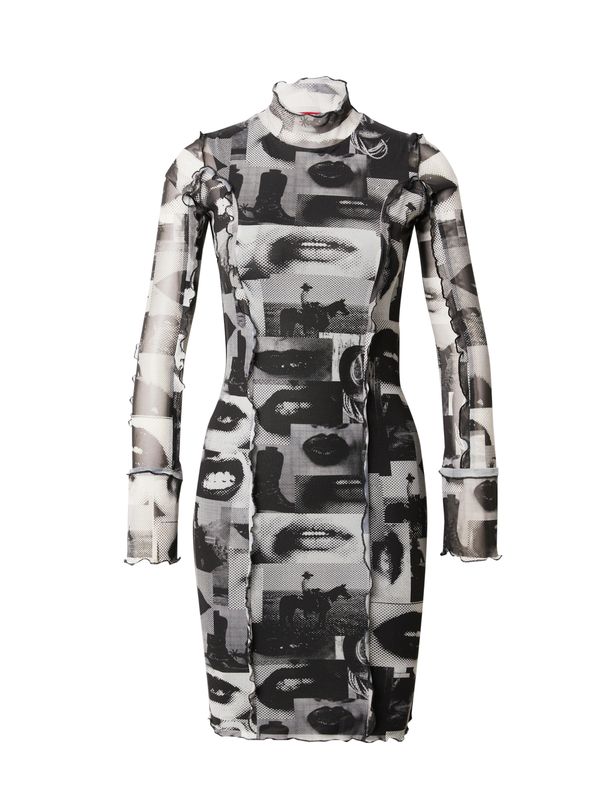 HUGO Red HUGO Red Рокля 'Naviola'  сиво / черно / мръсно бяло