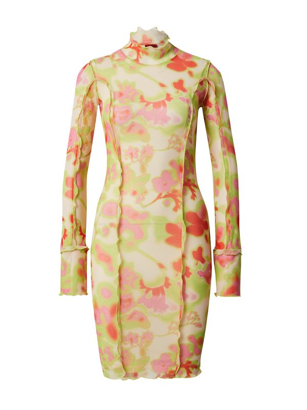 HUGO Red HUGO Red Рокля 'Naviola'  тръстиково зелено / бледорозово / червено