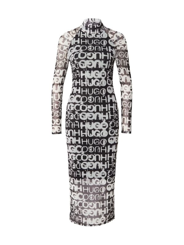 HUGO Red HUGO Red Рокля 'Nortensis'  светлосиво / черно