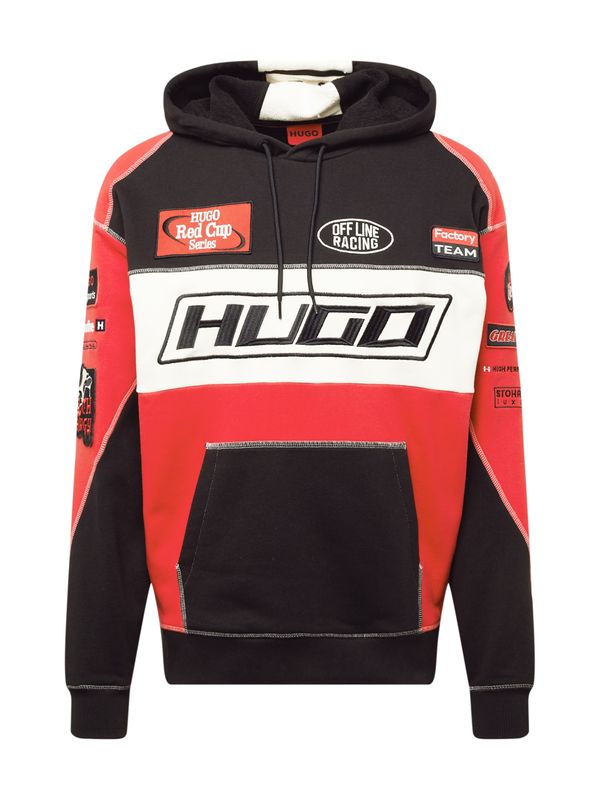 HUGO Red HUGO Red Суичър 'Dussels'  червено / черен меланж / бяло