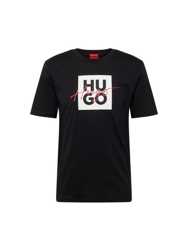 HUGO Red HUGO Red Тениска 'Dalpaca'  червено / черно / бяло