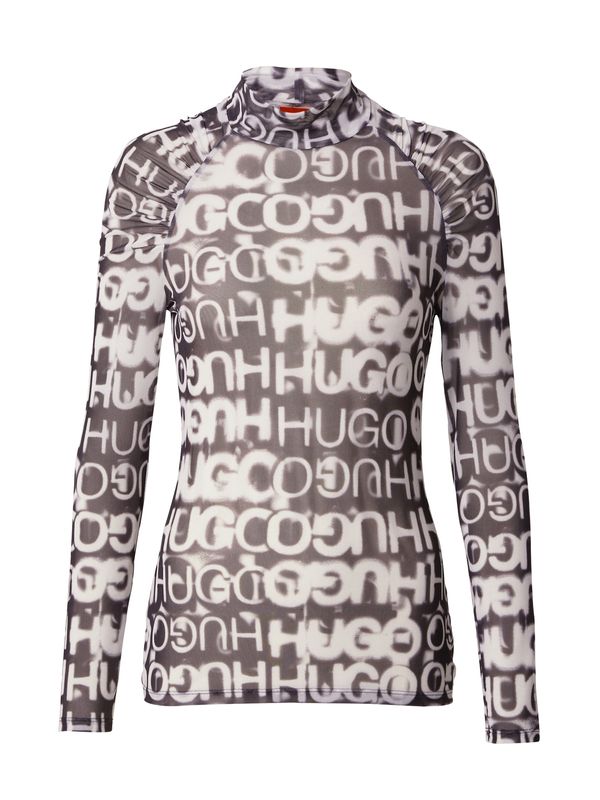 HUGO Red HUGO Red Тениска 'Damaryllis'  черно / бяло