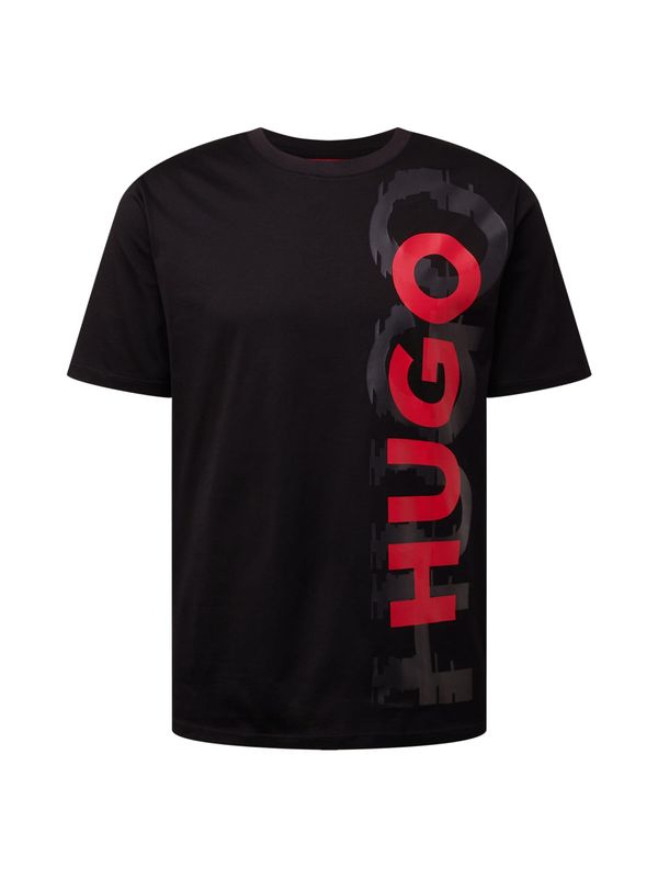 HUGO Red HUGO Red Тениска 'Dansovino'  тъмносиво / червено / черно