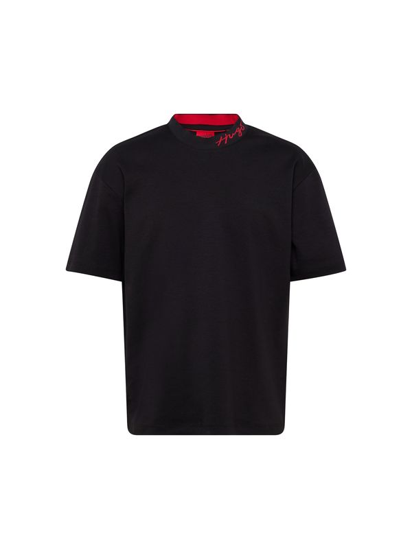 HUGO Red HUGO Red Тениска 'Demming'  червено / черно