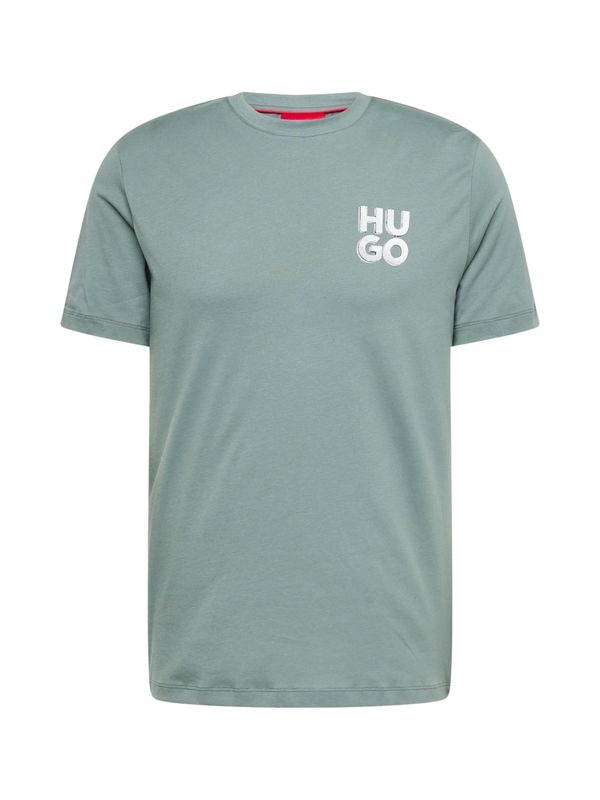 HUGO Red HUGO Red Тениска 'Detzington241'  тюркоазен / черно / естествено бяло