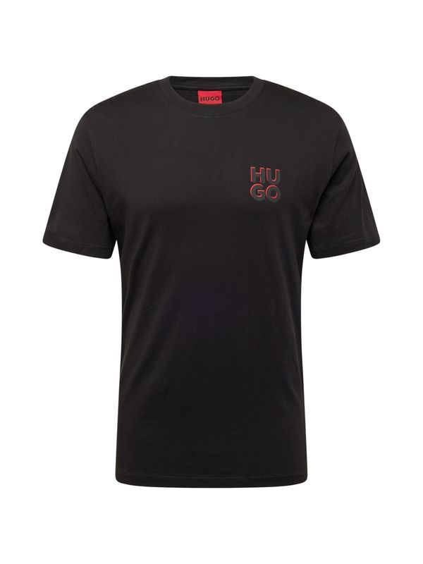 HUGO Red HUGO Red Тениска 'Dimento'  тъмносиво / червено / черно