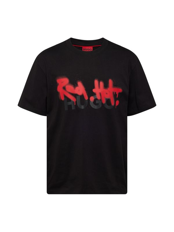 HUGO Red HUGO Red Тениска 'Dinricko'  червено / черно
