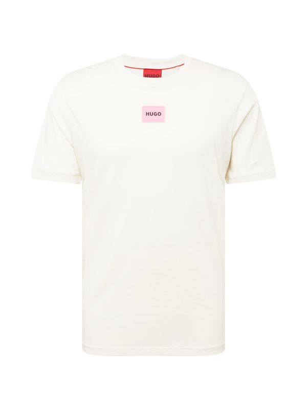 HUGO Red HUGO Red Тениска 'Diragolino'  бледорозово / бяло
