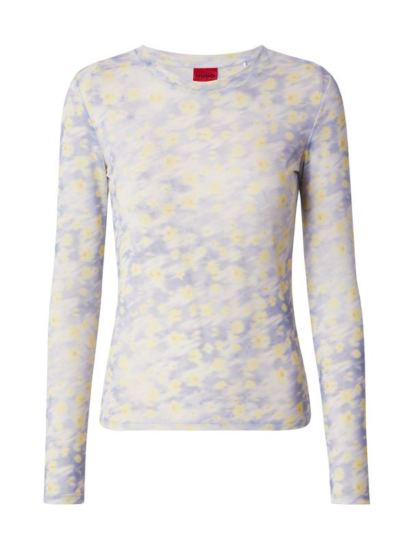 HUGO Red HUGO Red Тениска 'Diralina'  жълто / светложълто / виолетов