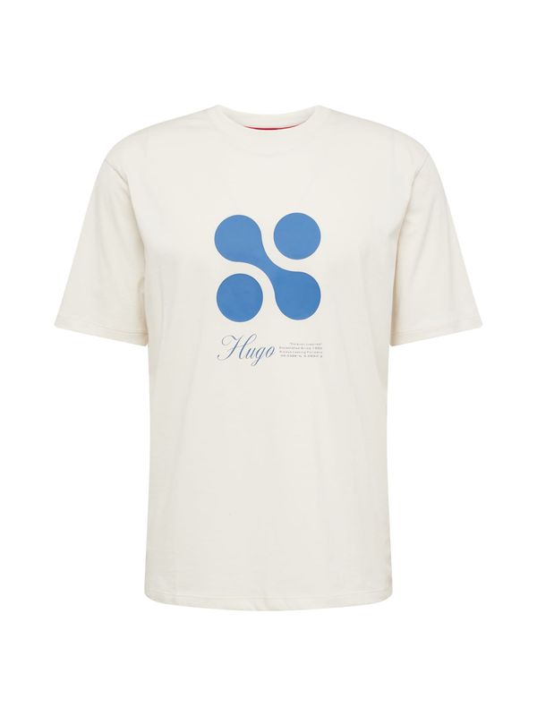 HUGO Red HUGO Red Тениска 'Dooling'  светлосиньо / бял памук