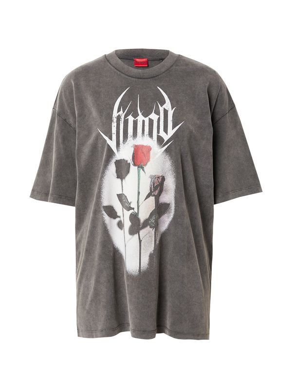 HUGO Red HUGO Red Тениска 'Drisela'  тъмночервено / черно / бяло