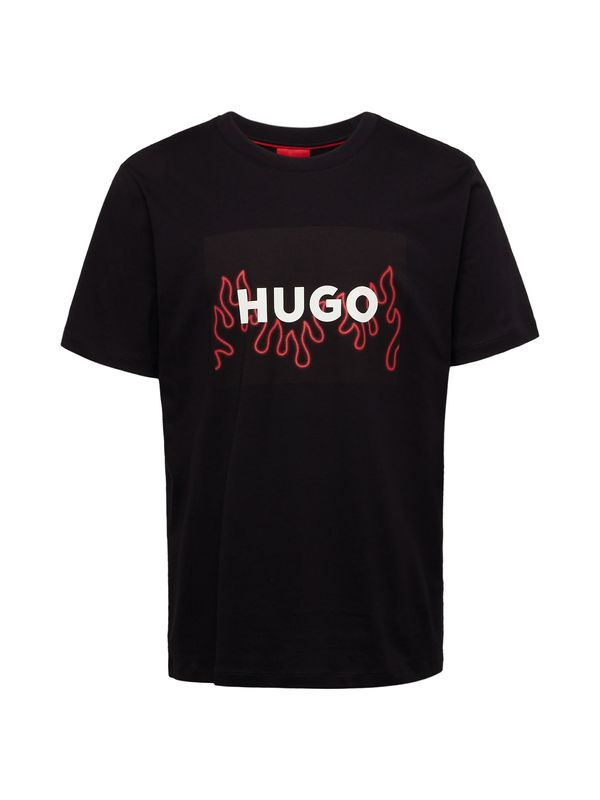 HUGO Red HUGO Red Тениска 'Dulive'  червено / черно / бяло