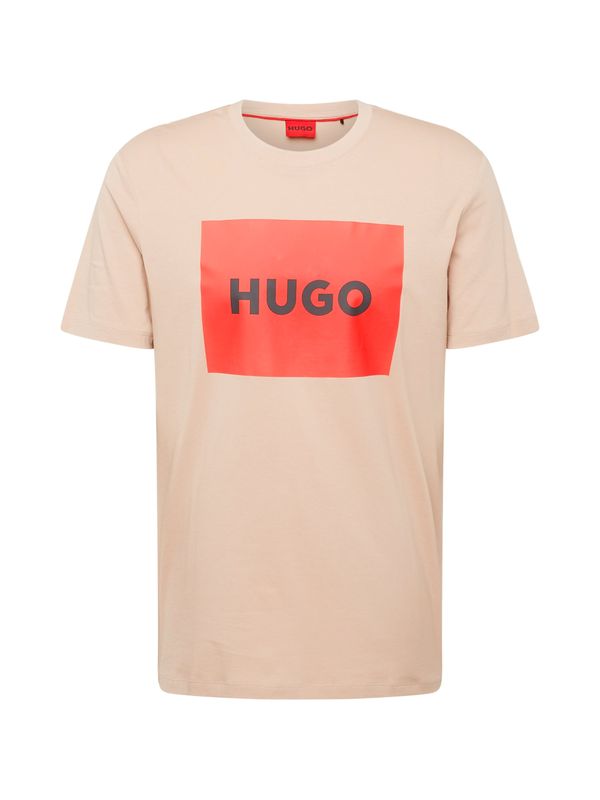 HUGO Red HUGO Red Тениска 'Dulive222'  бежово / червено / черно