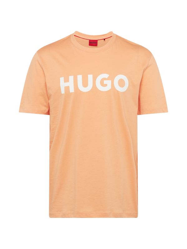 HUGO Red HUGO Red Тениска 'Dulivio'  оранжево / бяло