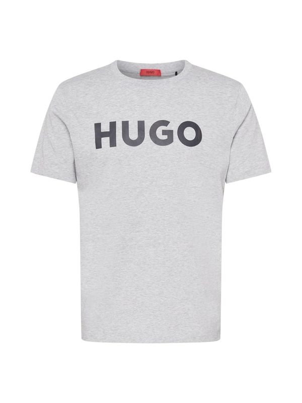 HUGO Red HUGO Red Тениска 'Dulivio'  сив меланж / черно