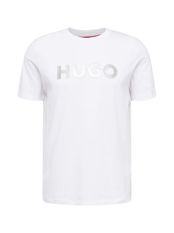 HUGO Red HUGO Red Тениска 'Dulivio'  сребърно / бяло