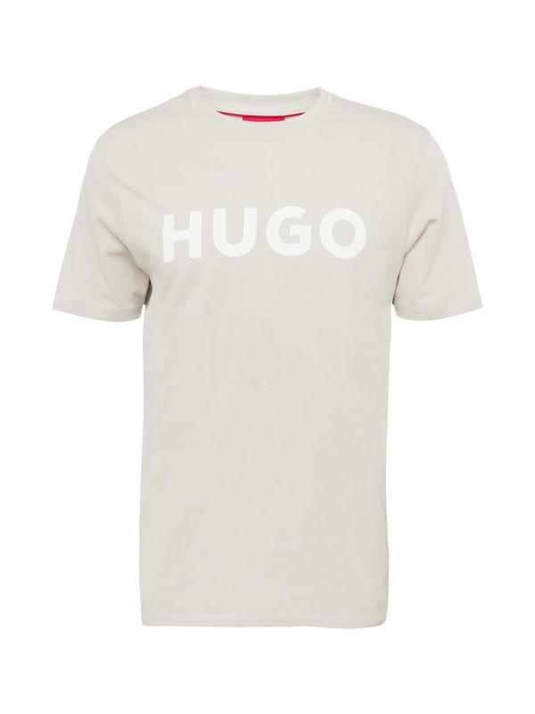 HUGO Red HUGO Red Тениска 'Dulivio'  светлосиво / бяло