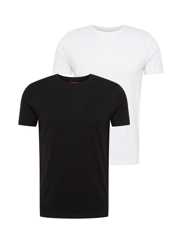 HUGO Red HUGO Red Тениска 'Round'  черно / бяло