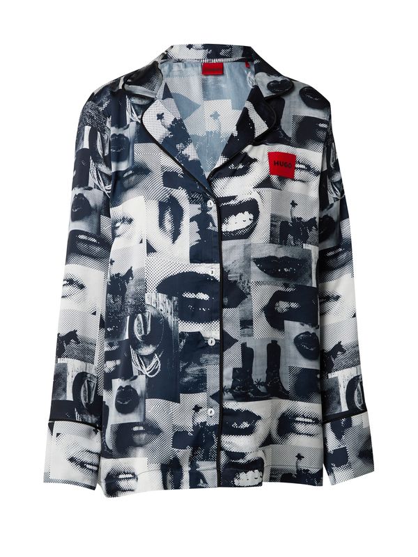 HUGO Red HUGO Red Тениска за спане 'LIPSY'  нейви синьо / червено / черно / мръсно бяло