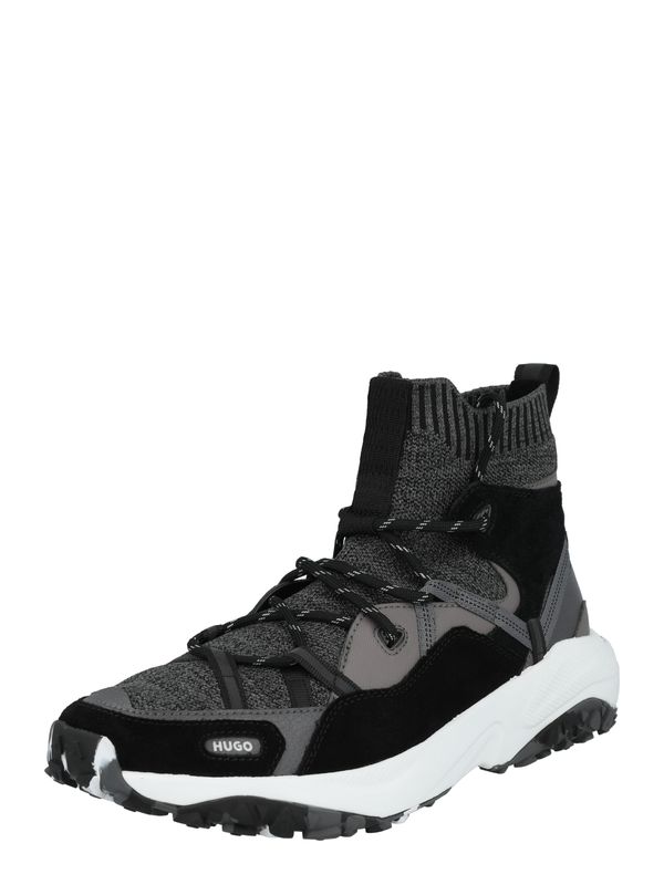 HUGO Red HUGO Red Високи маратонки 'GO1ST'  сив меланж / черно / бяло
