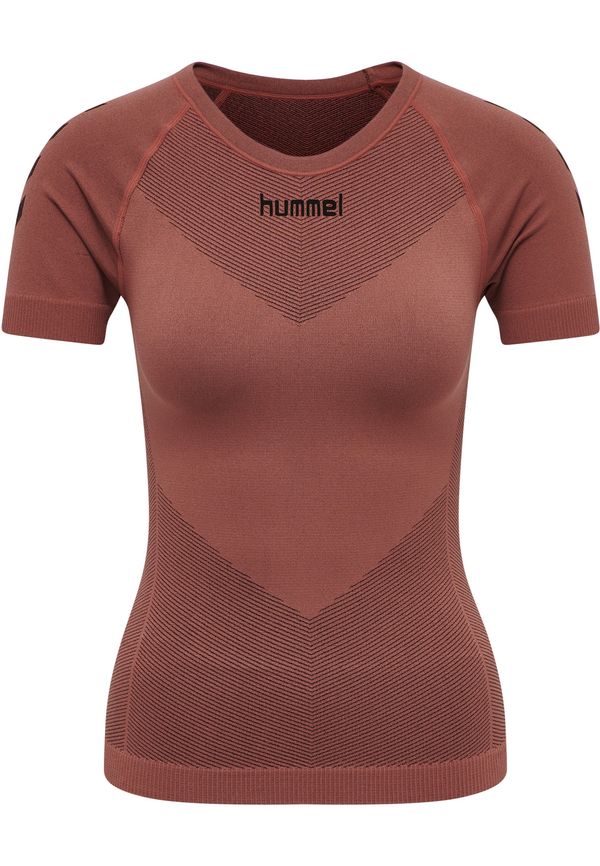 Hummel Hummel Функционална тениска 'First Seamless'  винено червено / черно